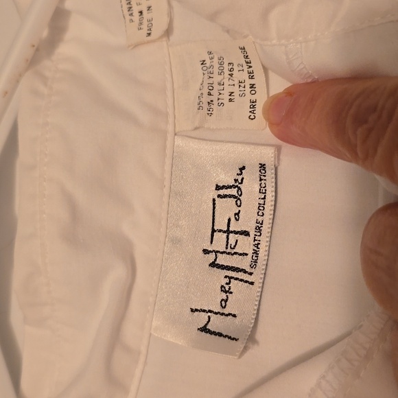 Mary McFadden White Layered Long Sleeved Button Up 12 - Picture 3 of 3